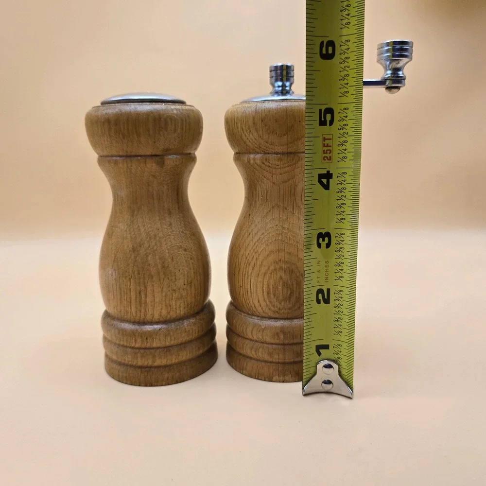 Olde Thompson Wood Salt Shaker and Pepper Mill Set with Hand Crank Made in USA